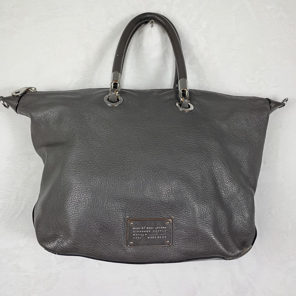 Marc‎ by Marc Jacobs Standard Supply Work Wear Gray Pebbled Leather Tote Bag